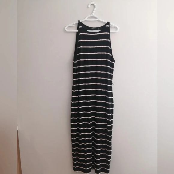Ted Baker Linn Striped Jersey Sleeveless High Neck Midi Dress Size 5 TB or 12 US - Picture 3 of 16